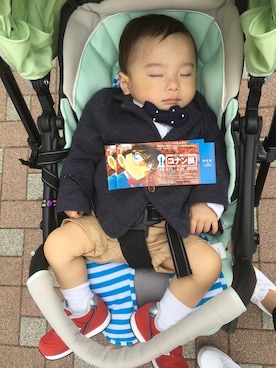 「abcd（ナシ）のアイテム（フォーマルスーツ/小物）」を使った、なおりとさん（キッズ・70cm）の春コーディネート