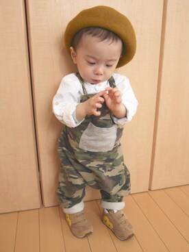 「basque beret（バスクベレー）のアイテム」を使った、なおりとさん（キッズ・70cm）の春コーディネート