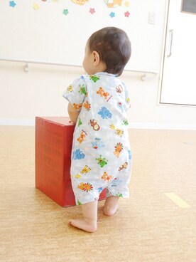 「MIKI HOUSE（ミキハウス）のアイテム（浴衣）」を使った、なおりとさん（キッズ・70cm）の夏コーディネート