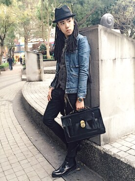 「McVingのアイテム」を使った、Echo Wangさん（メンズ・168cm）の冬コーディネート