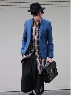 「McVingのアイテム」を使った、Echo Wangさん（メンズ・168cm）の秋コーディネート