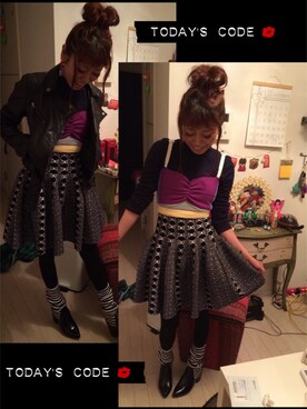 「MURUA（ムルーア）の【MODE】ポイントミドルブーツ（シューズ、その他）」を使った、リー子さん（レディース・152cm）の冬コーディネート