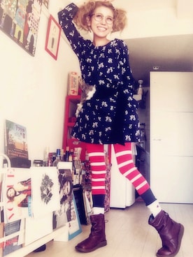 「uu」｜「アイテム（ワンピース/ドレス）」を使った、リー子さん（レディース・152cm）の冬コーディネート