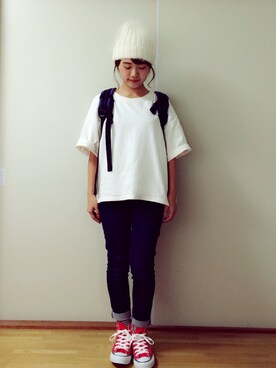 「passage mignon/flaneur（パサージュミニョンフラヌール）のアイテム（ニットキャップ/ビーニー）」を使った、boo♡さん（レディース・148cm）の秋コーディネート