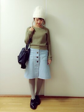 「passage mignon/flaneur（パサージュミニョンフラヌール）のアイテム（ニットキャップ/ビーニー）」を使った、boo♡さん（レディース・148cm）の秋コーディネート