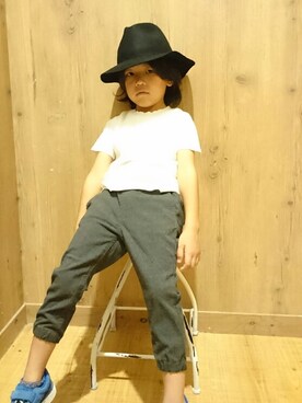 「GLOBAL WORK（グローバルワーク）のストレッチジョグパンツ/726810（その他パンツ、その他）」を使った、@rikuyuichanさん（キッズ・130cm）の夏コーディネート