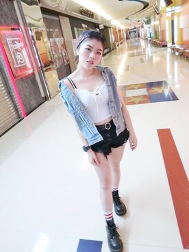 「VII&CO（VII&CO）のアイテム（アクセサリー）」を使った、陶さん（レディース・155cm）の夏コーディネート