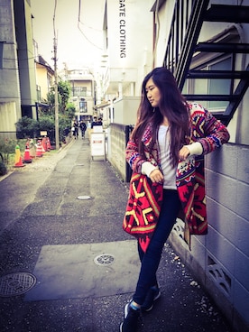 「Desigual（デシグアル）のアイテム（トップス）」を使った、Midoriさん（レディース・168cm）の秋コーディネート