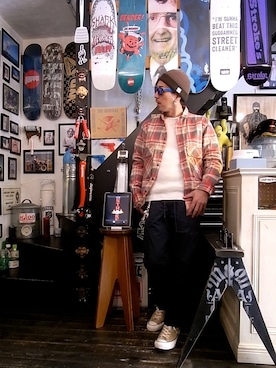 「Addict CONVERSE（アディクト　コンバース）のアイテム」を使った、STROKEさん（メンズ・174cm）の春コーディネート