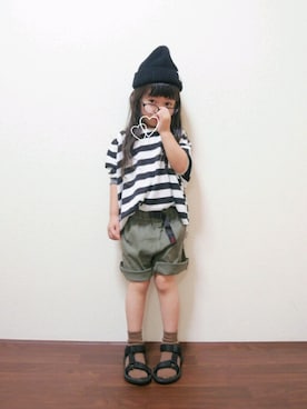 「こども ビームス（コドモビームス）のアイテム（パンツ）」を使った、花音さん（キッズ・100cm）の夏コーディネート