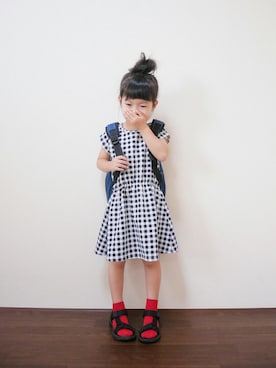 「Right-on（ライトオン）のアイテム（ワンピース/ドレス）」を使った、花音さん（キッズ・100cm）の夏コーディネート