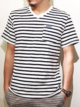 「ボーダーTシャツ」｜「アイテム（その他）」を使った、藍人さん（メンズ・175cm）の冬コーディネート