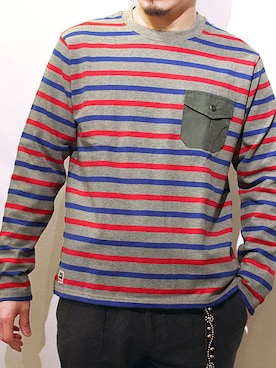 「ボーダーTシャツ」｜「アイテム（その他）」を使った、藍人さん（メンズ・175cm）の春コーディネート