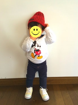 「abcd（ナシ）のアイテム（スウェット）」を使った、もぐちゃんさん（レディース・162cm）の冬コーディネート