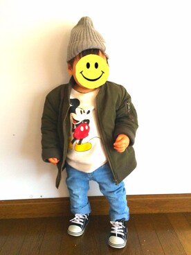 「abcd（ナシ）のアイテム（スウェット）」を使った、もぐちゃんさん（レディース・162cm）の春コーディネート