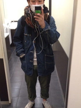 「アイテム（カバーオール）」を使った、まるさん（メンズ・163cm・20代）の春コーディネート