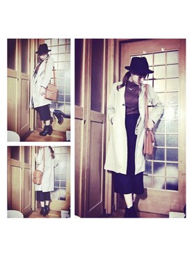 「BACKS（バックス）のアイテム（帽子）」を使った、Rena.さん（レディース・163cm）の秋コーディネート
