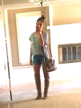 「Blank NYC（-）のアイテム」を使った、Tomankaさん（レディース・170cm）の秋コーディネート