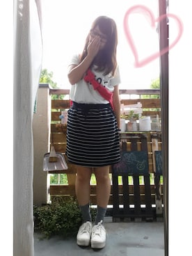 「さしいろ」｜「アイテム（スカート）」を使った、てぃ＊さん（レディース・150cm）の夏コーディネート