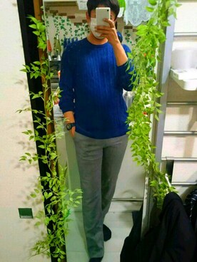「DHOLIC（ディーホリック）のアイテム（スラックス）」を使った、タカさん（メンズ・178cm）の春コーディネート