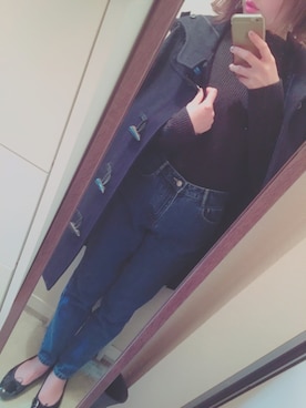 「マムジーンズ」｜「アイテム（ダッフルコート）」を使った、shokoさん（レディース・159cm）の秋コーディネート