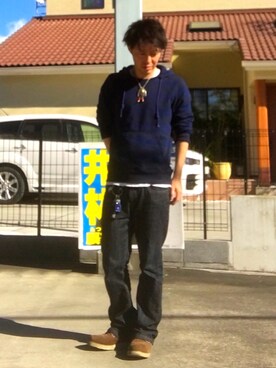 「SCOTCH & SODA（スコッチ アンド ソーダ）のアイテム（パーカー）」を使った、Ryoさん（メンズ・167cm）の秋コーディネート