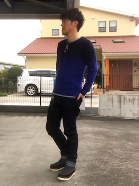 「STUDIOUS（ステュディオス）のアイテム（ブーツ）」を使った、Ryoさん（メンズ・167cm）の秋コーディネート