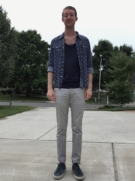 「COMMON PROJECTS（コモンプロジェクト）のアイテム（シューズ）」を使った、Matさん（メンズ・183cm）の秋コーディネート