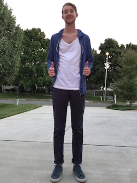 「COMMON PROJECTS（コモンプロジェクト）のアイテム（シューズ）」を使った、Matさん（メンズ・183cm）の秋コーディネート