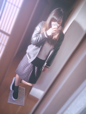 「PAGEBOY（ページボーイ）のアイテム（スタジャン）」を使った、kuuさん（レディース・154cm）の冬コーディネート
