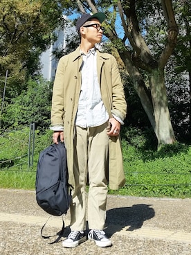 「Polo Ralph Lauren」｜「アイテム（トレンチコート）」を使った、ktさん（メンズ・172cm）の秋コーディネート