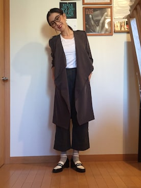 「FOREVER 21」｜「アイテム（トレンチコート）」を使った、Mami INOUEさん（レディース・158cm）の秋コーディネート