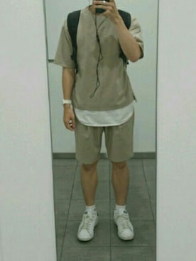 「NIXON（ニクソン）のNIXON SMALL TIME TELLER P（アナログ腕時計）」を使った、Y.Kurodaさん（メンズ・167cm）の夏コーディネート