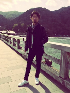 「JOHN LAWRENCE SULLIVAN（ジョンローレンスサリバン）のアイテム（スタジャン）」を使った、G Kazさん（メンズ・174cm）の冬コーディネート