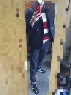 「URBAN RESEARCH（アーバンリサーチ）のアイテム（ピーコート）」を使った、G Kazさん（メンズ・174cm）の冬コーディネート