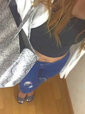 「EMODA（エモダ）のアイテム（トートバッグ）」を使った、Mayuka😈さん（レディース・151cm）の夏コーディネート