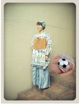 「サッカー」｜「アイテム（その他シューズ）」を使った、ドラミさん（レディース・152cm）の夏コーディネート