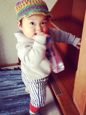 「アイテム（タイツ/ストッキング、オレンジ系）」を使った、ちゅけさん（レディース・80cm）の春コーディネート