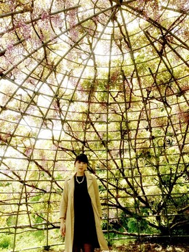 「note et silence （ノートエシロンス）のアイテム（ステンカラーコート）」を使った、shooocomさん（レディース・158cm）の春コーディネート