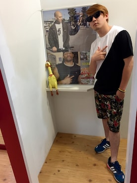 「大阪」｜「アイテム（ナイロンジャケット）」を使った、USboarder matsushitaさん（メンズ・170cm）の夏コーディネート