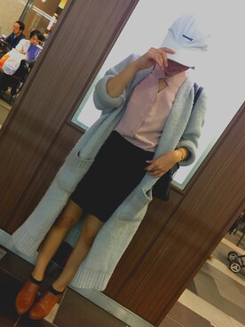 「BLISS POINT（ブリスポイント）のアイテム（その他アウター）」を使った、CHISATOさん（レディース・151cm）の秋コーディネート