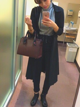 「イケメン」｜「アイテム（その他アウター）」を使った、CHISATOさん（レディース・151cm）の秋コーディネート