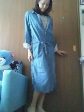「Right-on（ライトオン）のアイテム（シャツワンピース）」を使った、蓮姫さん（レディース・165cm）の春コーディネート