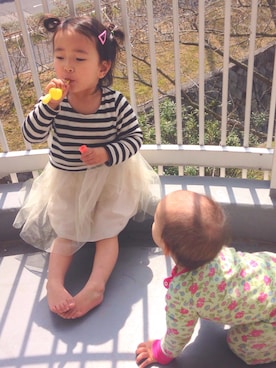 satochikaeさん（キッズ・90cm）の春コーディネート