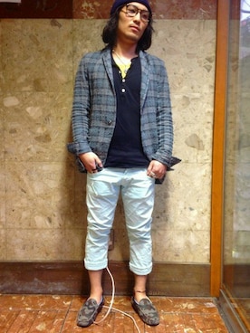 「B'2nd（ビーセカンド）のアイテム（アクセサリー）」を使った、B'2nd UENOさん（メンズ・170cm）の春コーディネート