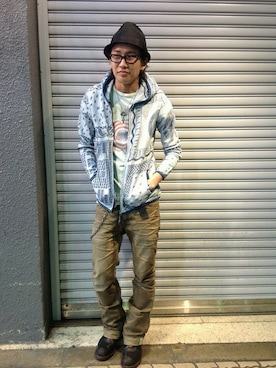 「B'2nd（ビーセカンド）のアイテム（パーカー）」を使った、B'2nd UENOさん（メンズ・173cm）の春コーディネート