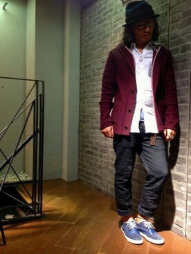 「B'2nd（ビーセカンド）のアイテム（テーラードジャケット）」を使った、B'2nd UENOさん（メンズ・170cm）の秋コーディネート