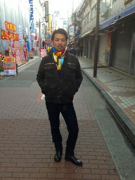 「B'2nd（ビーセカンド）のアイテム（ブルゾン）」を使った、B'2nd UENOさん（メンズ・175cm）の秋コーディネート