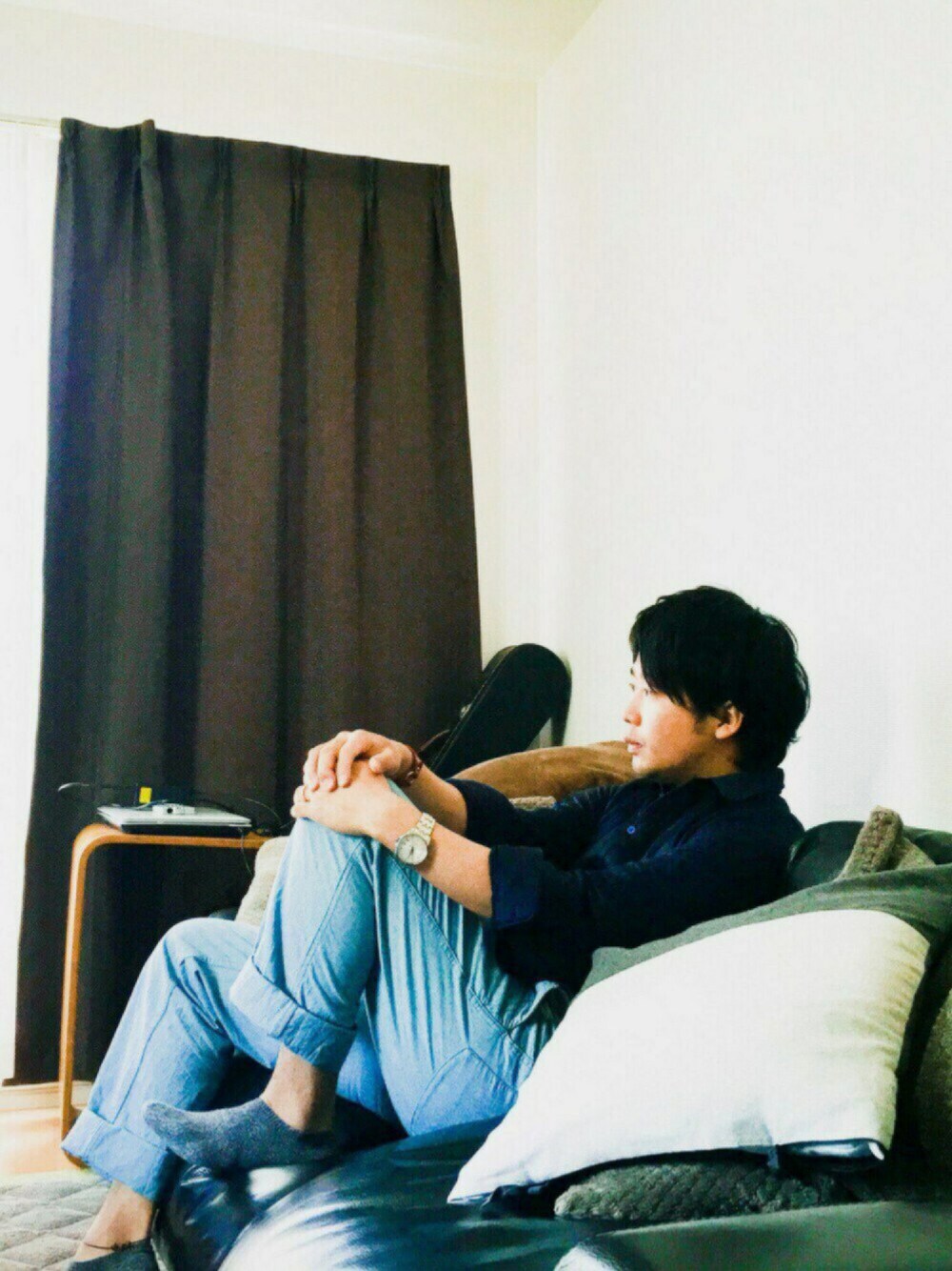 「漫画が友達、キルティングシャツ、こたつのかける方みたい、写真加工技術、めんどくさがり、一歩がでない、サボ！」｜「SEIKOのアイテム（アナログ腕時計、シルバー系）」を使った、nicさん（メンズ・173cm）の春コーディネートの1枚目の写真