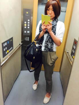「H&M（エイチ・アンド・エム）のアイテム（モカシン/デッキシューズ）」を使った、Keiko Matsuzakiさん（レディース・163cm）の夏コーディネート